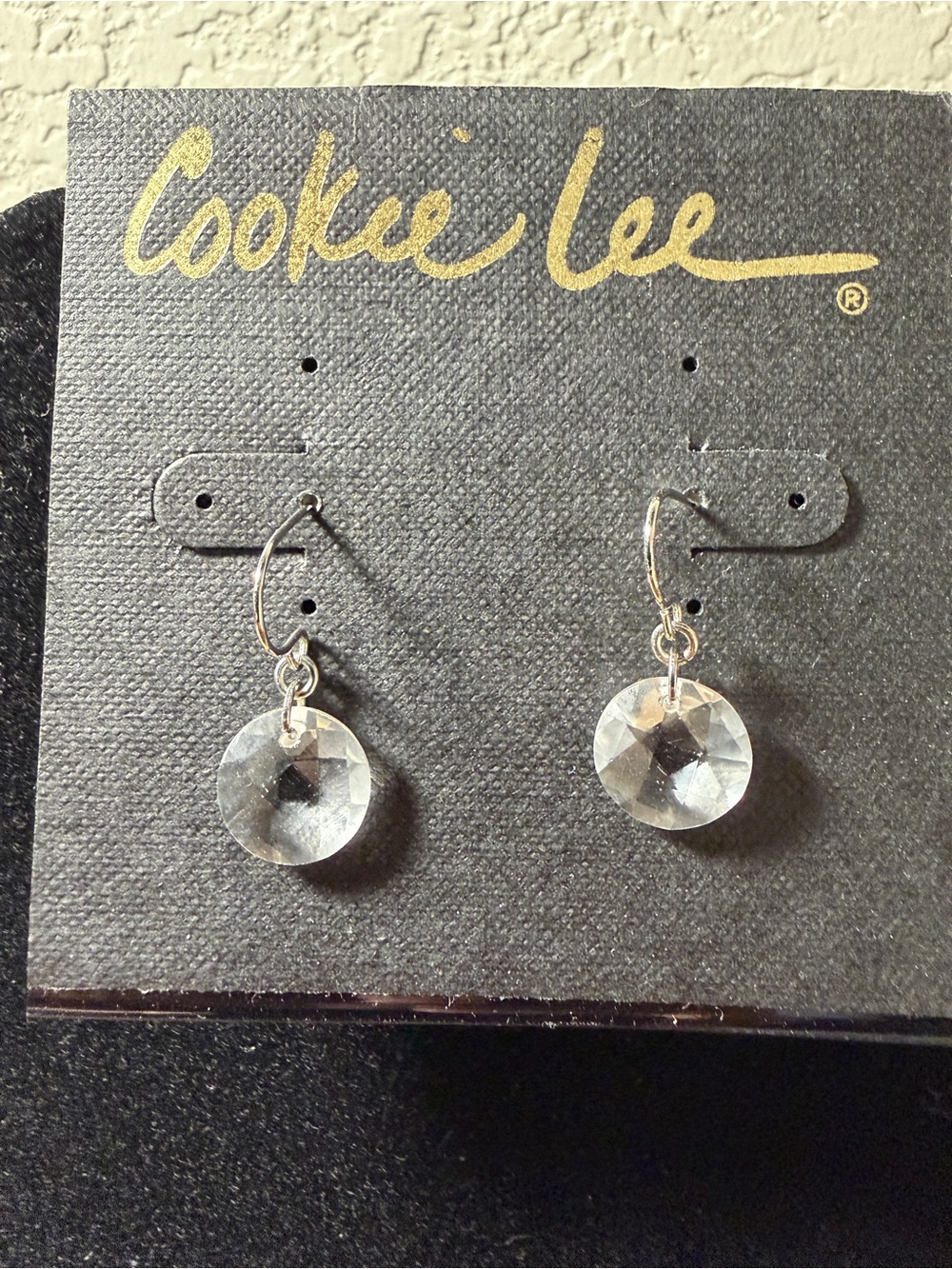 Cookie Lee Sparkling Clear Crystal Drop Earrings